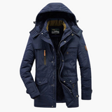 Men's Parka Jacket with Adjustable Hood and Fleece Lining