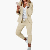 Women’s Lounge Set with Blazer and Drawstring Joggers