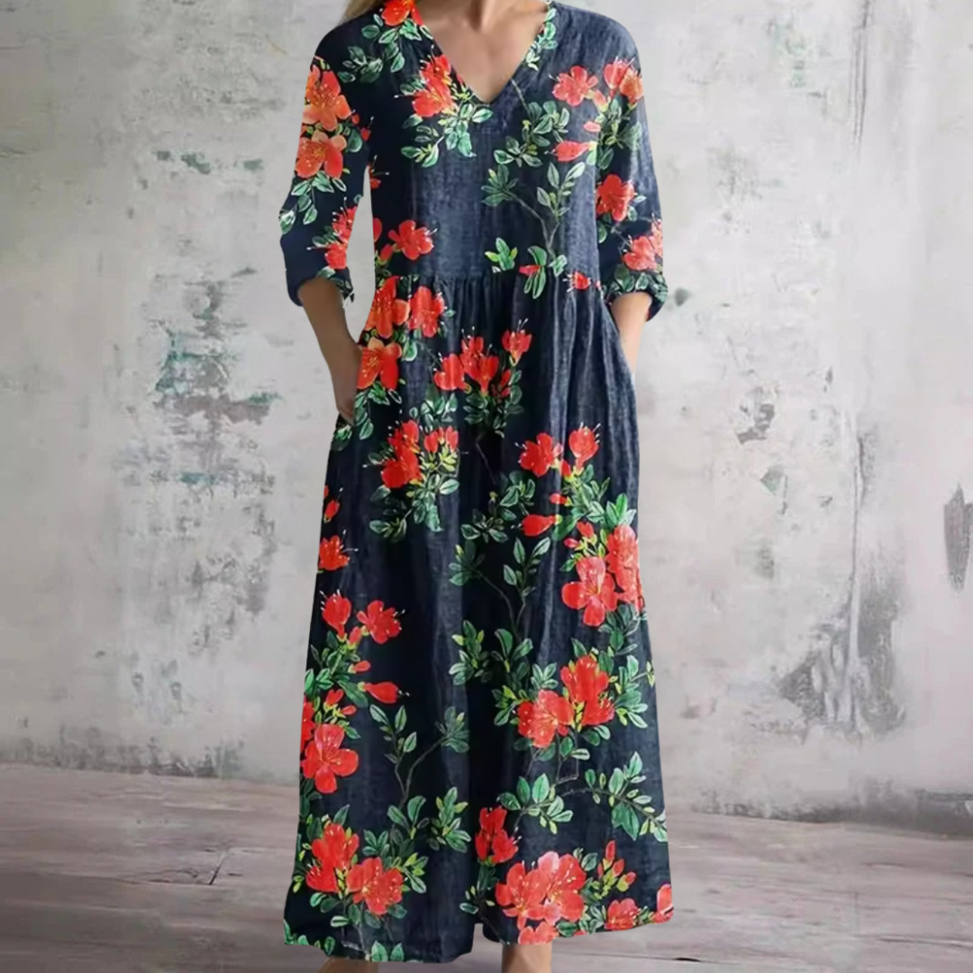 Wendy Floral Summer Dress Black