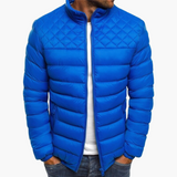 Men's Bomber Jacket with Zipper and Quilted Design