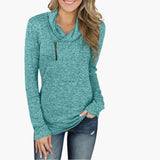 Women's Sweater with Collar and Zipper Combines Style and Function