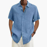 Men's Casual Shirt - Short Sleeve with Button Placket, Summer Style