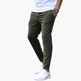 Men's Stretch Pants with Slim Legs and Waistband