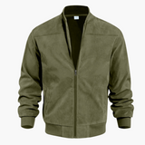 Men's Bomber Jacket with Zipper and Side Pockets