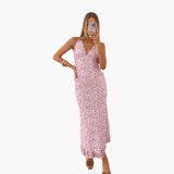 Lace Maxi Dress - Women's Style with V-Neck and Elegance