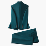 Women's Blazer Set with One Button and Straight Pants