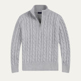 The Genève Old Money Half Zip Sweater for Men - 100% Merino Wool