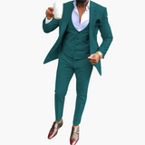 Men's Suit Set with Vest and Breathable Blazer