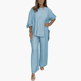 Loungewear Set for Women – Wide Pants & Loose Blouse