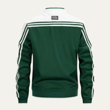 The Oakridge Men’s Breathable Zip Up Lightweight Track Jacket with Striped Sleeves