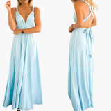 Evening Dress with V-Neck - Women's Style for Gala Nights