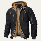 The Lecco Men’s Multi Layer Hooded Bomber Jacket