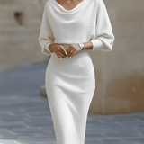 Olivia Batwing Midi Dress White