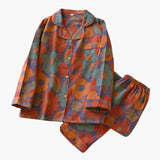Women's Fleece Pajama Set with Bear Motif and Elastic Waistband