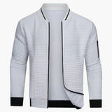 Men's Pullover with Zipper and Ribbed Structure
