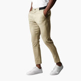 Men’s Stretch Chinos with Elastic Waistband and Slim Legs