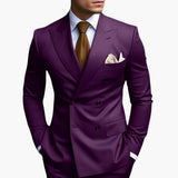 Men's Suit with Notched Lapel and Double-Breasted Design