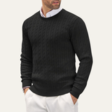The Ashmont Ridge Men’s Cable Knit Soft Warm Winter Round Neck Sweater