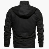 Men's Jacket with Zipper and Multiple Pockets