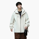 Men's Zip-Up Hoodie with Elastic Hem