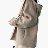 Women's Jacket with Hood, Zipper, and Side Pockets
