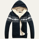The Porto Azzurro Men’s Knit Zip Up Jacket with Nordic Pattern