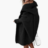 Women’s Knitted Cardigan with Hood and Open Front