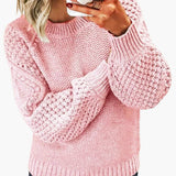 Women’s sweater with structured sleeves and ribbed hem