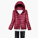 Women’s Down Jacket with Hood and Zipper