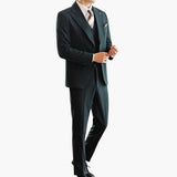 Men's Three-Piece Suit with Vest and Slim Fit Cut