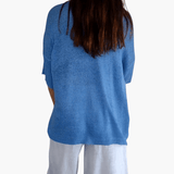 Women's V-Neck Top – Loose Summer Top for Casual Wear