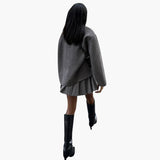 Women's Jacket with Loose Fit and Button Closure in Front