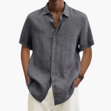 Men's Casual Shirt - Short Sleeve with Button Placket, Summer Style