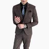 Men's Three-Piece Suit with Check Pattern for Every Season