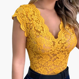 Lace Bodysuit for Women – Sexy Floral Lace Top