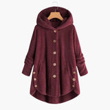 Women's Jacket with Hood and Button Closure