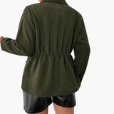 Women's Cord Jacket with Waist Drawstring