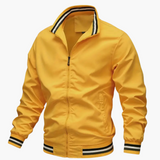 Men's Jacket with Ribbed Details and Front Zipper