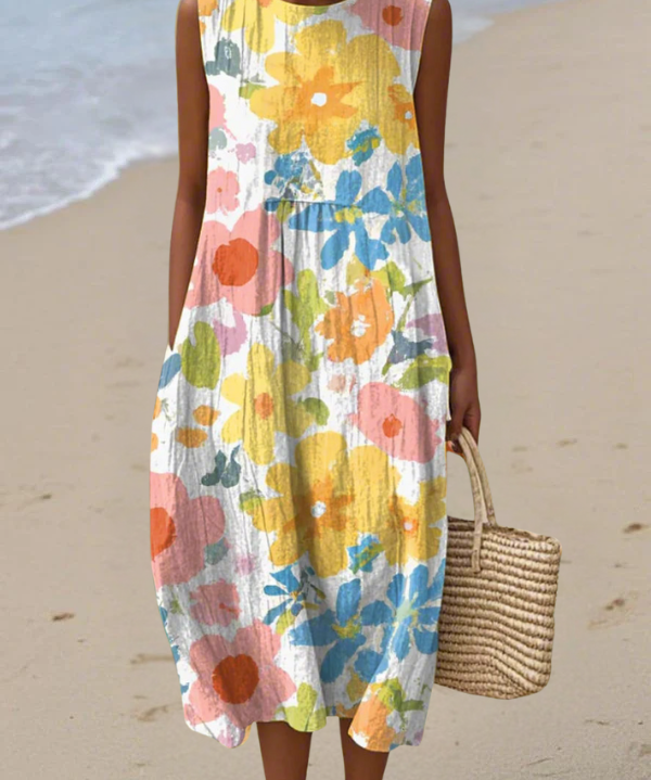 Ella Pastel Floral Midi Dress