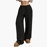 Women's Corduroy Trousers with High Waist and Wide Legs