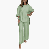 Loungewear Set for Women – Wide Pants & Loose Blouse