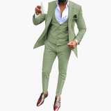 Men's Suit Set with Vest and Breathable Blazer