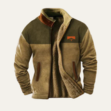 The Maddison Men’s Vintage Warm Sherpa Lined Winter Coat with Patterned Sleeves