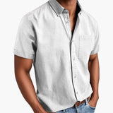 Men's Short Sleeve Shirt with Chest Pocket for Spring and Summer