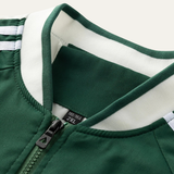 The Oakridge Men’s Breathable Zip Up Lightweight Track Jacket with Striped Sleeves