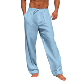 Men's Casual Pants with Drawstring Waist and Side Pockets