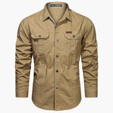Men's Cargo Long Sleeve Shirt – Comfortable Outdoor Casual Shirt