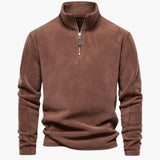 Men's Zip-Up Fleece Pullover with Soft Lining