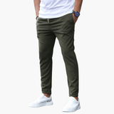 Men's Stretch Pants with Slim Legs and Waistband
