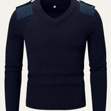 The Posillipo Men’s Winter Ribbed V Neck Workwear Sweater